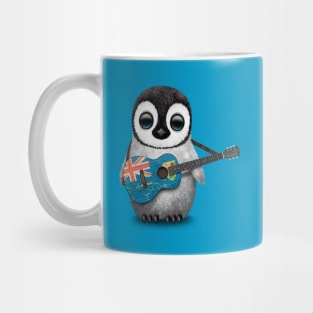 Baby Penguin Playing Turks and Caicos Flag Guitar Mug